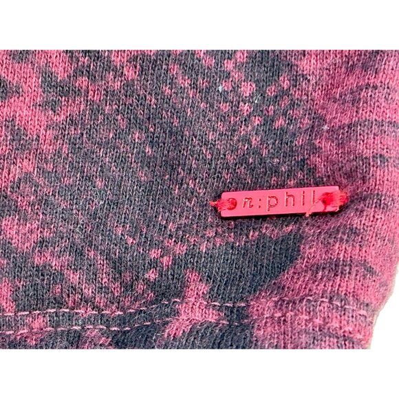 N:Philanthropy Women M Olympia Distressed Sweatshirt Burgundy Snake Print NWT - Picture 2 of 7